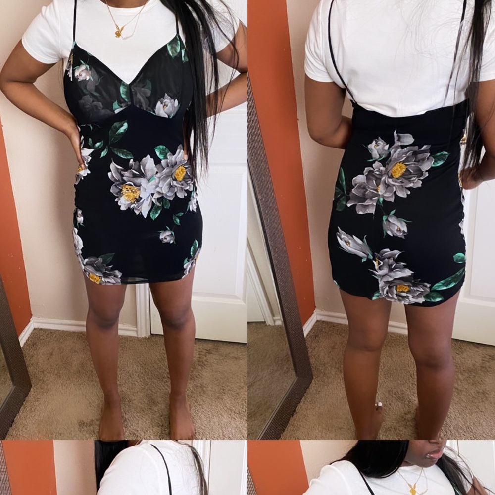 Floral black dress